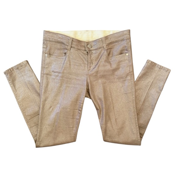 Stella McCartney Skinny Jeans in a Super Soft Metallic Bronze Cotton | Size 2-4* - Picture 2 of 12
